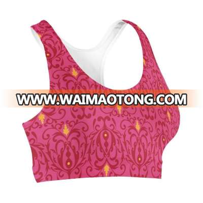 Women Fiery Damask print fashion Soft Sports Bra